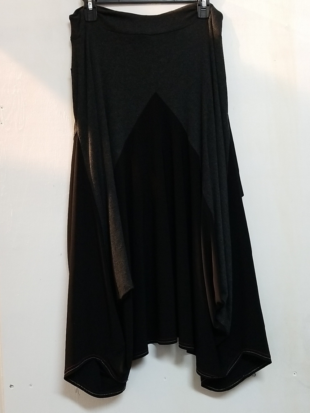 Joseph Ribkoff Black & Charcoal Asymmetrical Layered Skirt